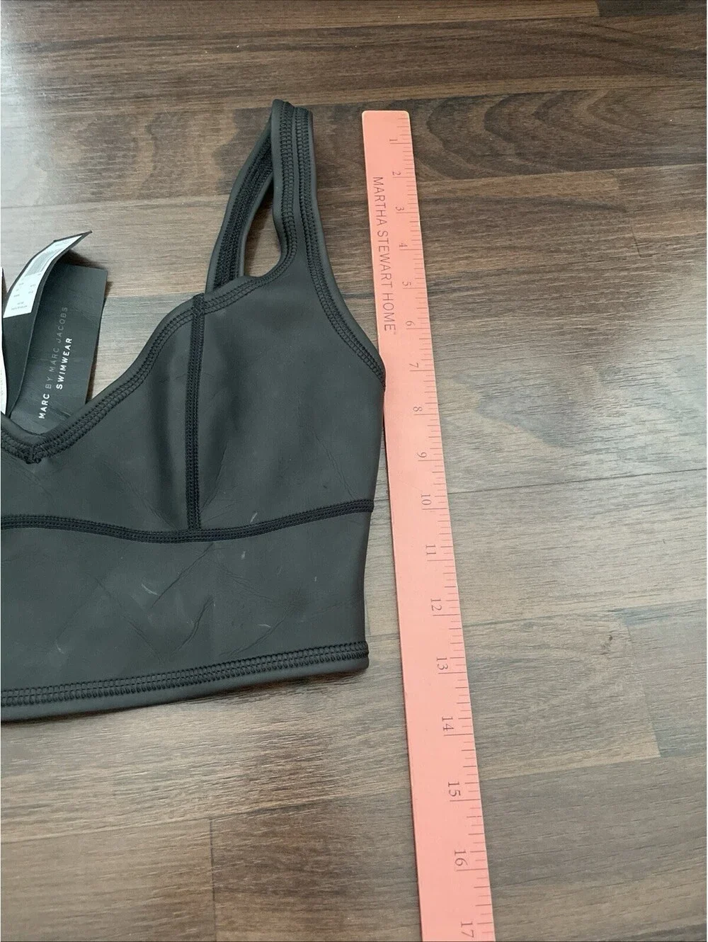 NWT Marc By Marc Jacobs Neoprene Scuba Black Longline Bikini Top Size Small